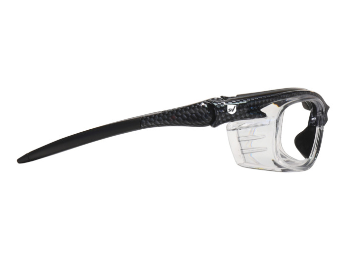 SafeVision GUARDIAN ANSI rated prescription safety glasses in Clear, right side view