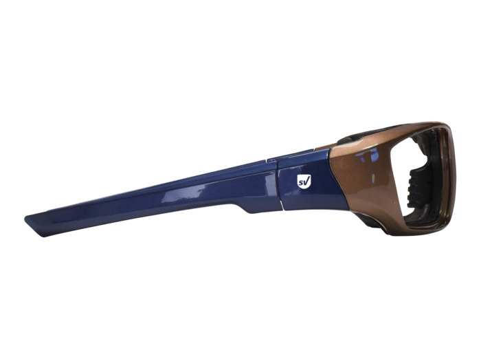 SafeVision MISFIRE ANSI rated prescription safety glasses in Pearl Brown Blue Right
