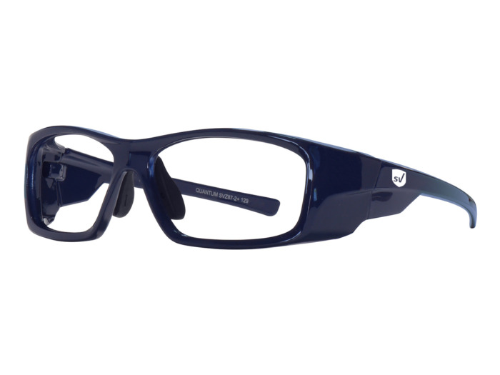 SafeVision QUANTUM ANSI rated prescription safety glasses in Navy, three-quarter view
