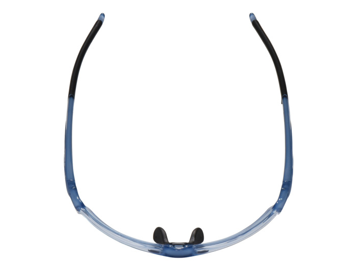 SafeVision RANGER ANSI rated prescription safety glasses in Crystal Blue, top view