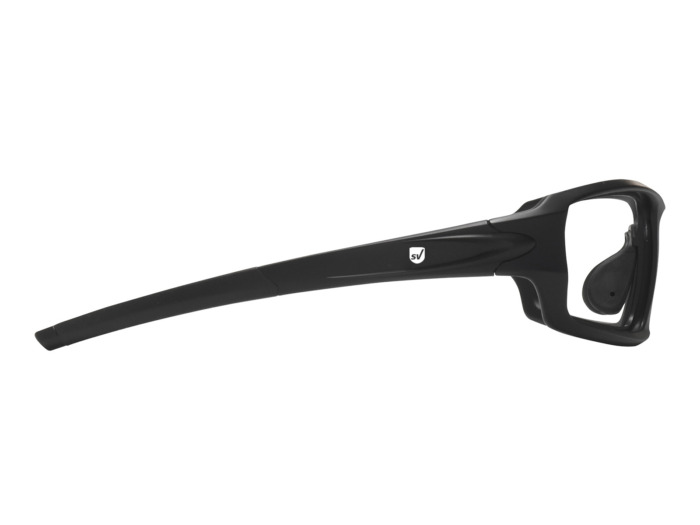SafeVision RANGER ANSI rated prescription safety glasses in Matte Black, right side view