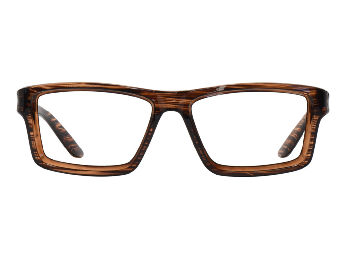 SafeVision SIDEWINDER ANSI rated prescription safety glasses in Brown Stripe, front view