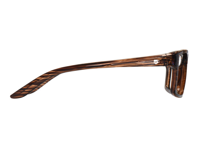 SafeVision SIDEWINDER ANSI rated prescription safety glasses in Brown Stripe, right side view