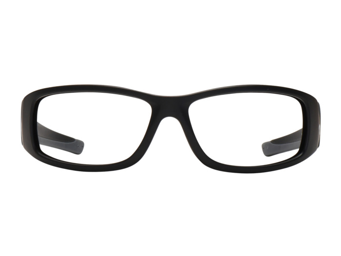 SafeVision STREAK ANSI rated prescription safety glasses in Matte Black, front view