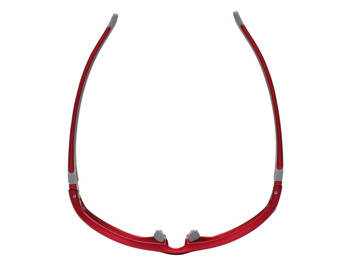 SafeVision STREAK ANSI rated prescription safety glasses in Red, top view