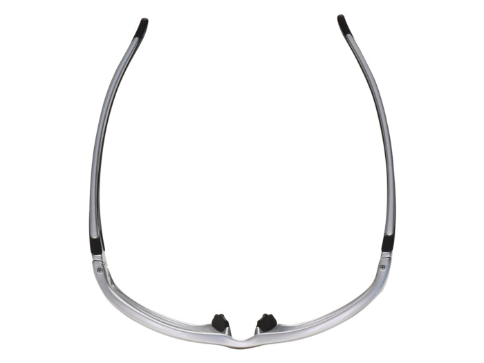 SafeVision STREAK ANSI rated prescription safety glasses in Silver, top view