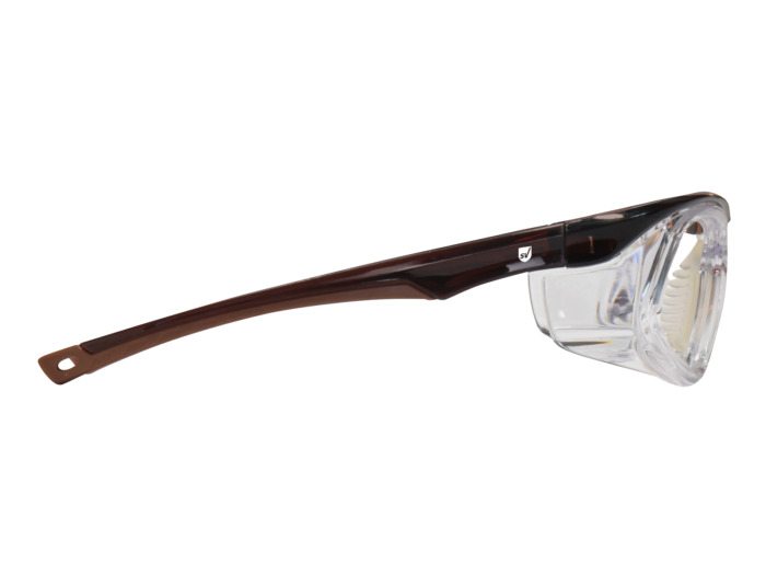 SafeVision SV26 ANSI rated prescription safety glasses in Brown, right side view