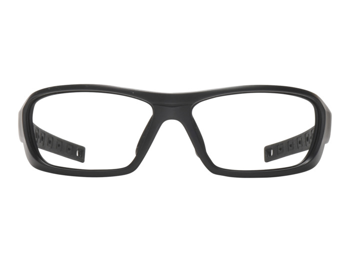 SafeVision SVNY ANSI rated prescription safety glasses in Matte Black, front view