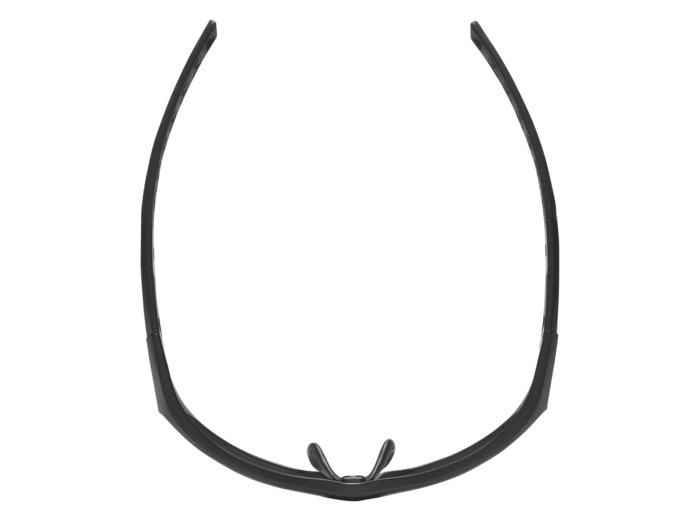 SafeVision SVNY ANSI rated prescription safety glasses in Matte Black, top view