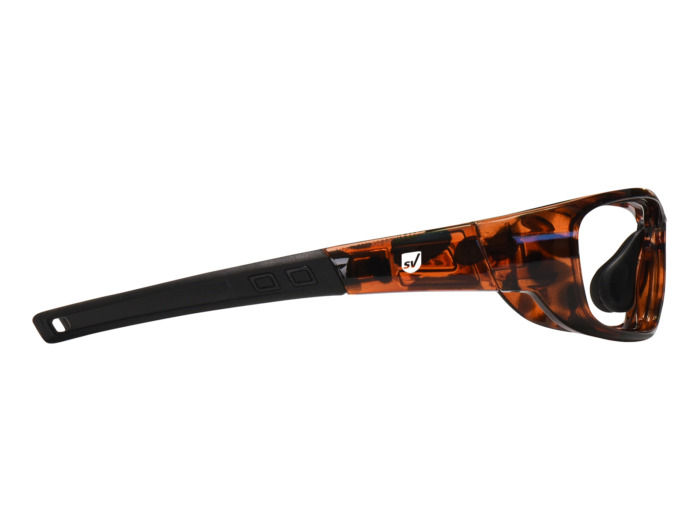 SafeVision SVNY ANSI rated prescription safety glasses in Tortoise, right side view