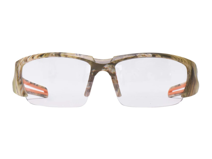 SafeVision SVSR-4 ANSI rated prescription safety glasses in Camo Orange, front view