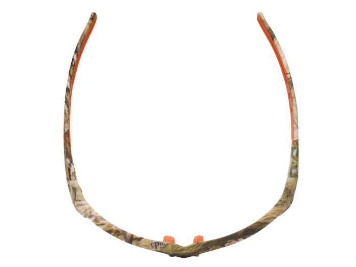 SafeVision SVSR-4 ANSI rated prescription safety glasses in Camo Orange, top view