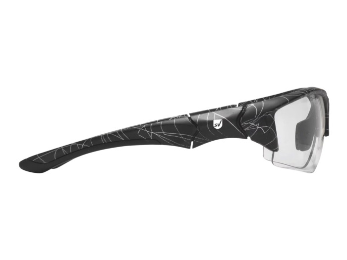 SafeVision SVSR-5 ANSI rated prescription safety glasses in Matt Spider Web, right side view