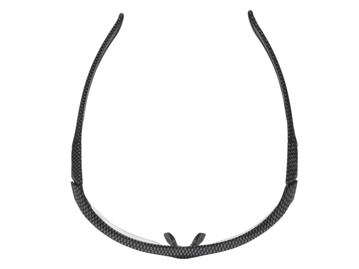 SafeVision SVSR-5 ANSI rated prescription safety glasses in Shiny Carbon, top view