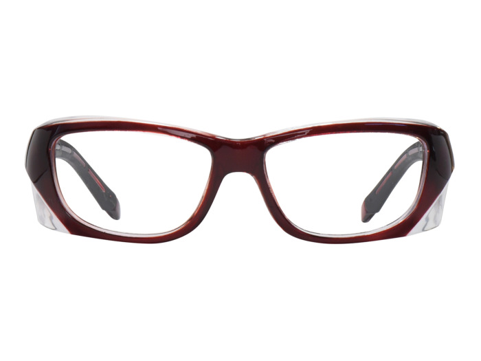 SafeVision UVERSE ANSI rated prescription safety glasses in Wine Clear, front view