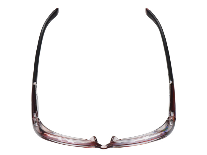 SafeVision UVERSE ANSI rated prescription safety glasses in Wine Clear, top view