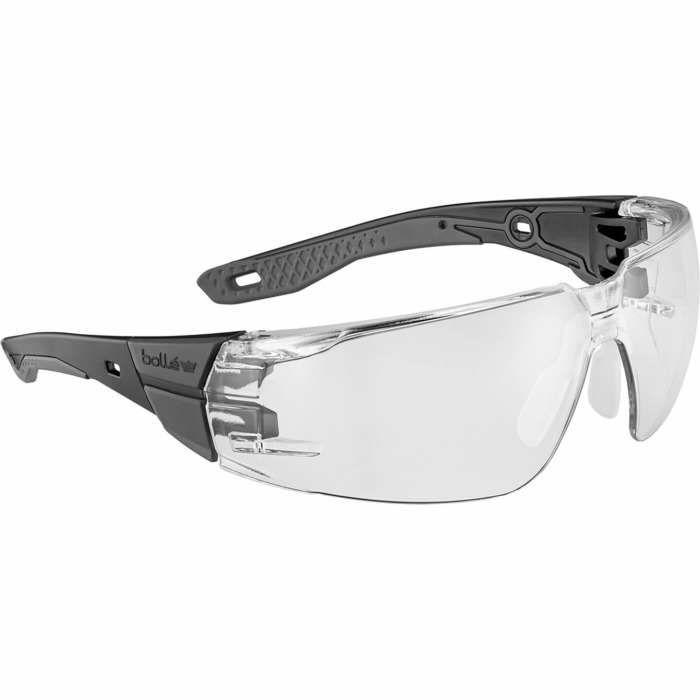 Bolle Rush+ 2.0 Safety Glasses – Black/Grey frame, Clear lens