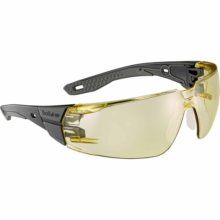 Bolle Rush+ 2.0 Safety Glasses – Black/Grey frame, Amber lens