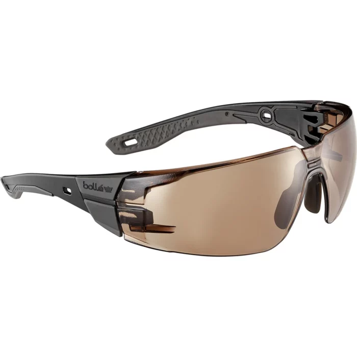Bolle Rush+ 2.0 Safety Glasses – Black/Grey frame, Bronze lens
